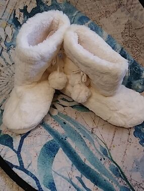 White Furry Slippers